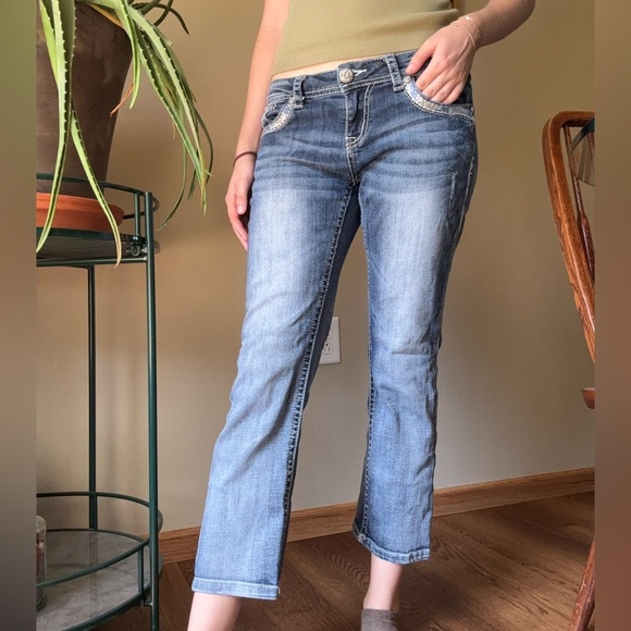 Grace Blue Ankle Cropped Jeans - Picture 4 of 10